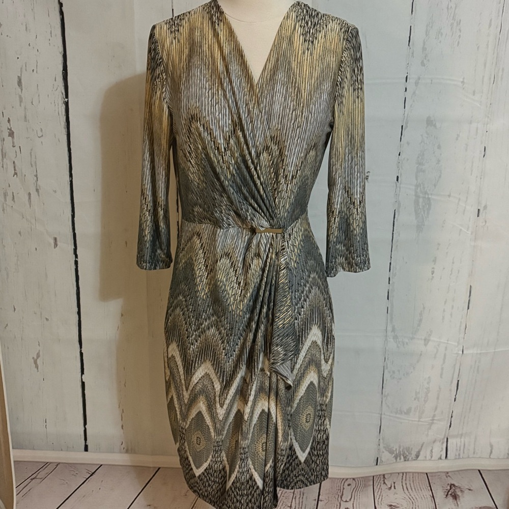 Elegant Multicolor Wrap Dress